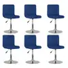 Image de vidaXL Chaises pivotantes à manger lot de 6 bleu tissu
