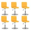 Image de vidaXL Chaises pivotantes à manger lot de 6 jaune tissu