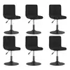 Image de vidaXL Chaises pivotantes à manger lot de 6 noir velours