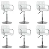 Image de vidaXL Chaises pivotantes à manger lot de 6 blanc similicuir