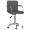 Image de vidaXL Chaise pivotante de salle à manger Gris foncé Tissu