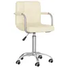 Image de vidaXL Chaise pivotante de salle à manger Crème Tissu