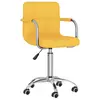 Image de vidaXL Chaise pivotante de salle à manger Jaune moutarde Tissu