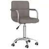 Image de vidaXL Chaise pivotante de salle à manger Taupe Tissu