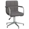 Image de vidaXL Chaise pivotante de salle à manger Gris foncé Tissu