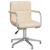 Image de vidaXL Chaise pivotante de salle à manger Crème Tissu