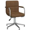 Image de vidaXL Chaise pivotante de salle à manger Marron Tissu