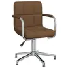 Image de vidaXL Chaise pivotante de salle à manger Marron Tissu