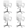 Image de vidaXL Chaises pivotantes à manger lot de 4 blanc similicuir