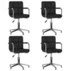 Image de vidaXL Chaises à manger pivotantes lot de 4 noir similicuir