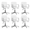 Image de vidaXL Chaises à manger pivotantes lot de 6 blanc similicuir