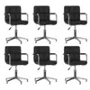 Image de vidaXL Chaises pivotantes à manger lot de 6 noir similicuir
