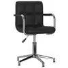 Image de vidaXL Chaise pivotante de salle à manger Noir Similicuir