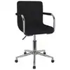 Image de vidaXL Chaise pivotante de salle à manger Noir Tissu