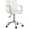 Image de vidaXL Chaise pivotante de salle à manger Blanc Similicuir
