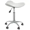 Image de vidaXL Chaise pivotante de salle à manger Blanc Similicuir