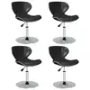 Image de vidaXL Chaises à manger lot de 4 noir similicuir