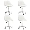 Image de vidaXL Chaises pivotantes à manger lot de 4 Blanc Similicuir
