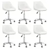 Image de vidaXL Chaises pivotantes à manger lot de 6 blanc similicuir
