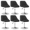 Image de vidaXL Chaises pivotantes à manger lot de 6 Noir Velours