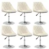 Image de vidaXL Chaises pivotantes à manger lot de 6 Crème Velours