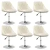Image de vidaXL Chaises pivotantes à manger lot de 6 Crème Velours