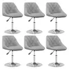 Image de vidaXL Chaises pivotantes à manger lot de 6 Gris clair Velours