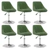 Image de vidaXL Chaises pivotantes à manger lot de 6 Vert foncé Velours