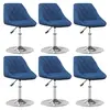 Image de vidaXL Chaises pivotantes à manger lot de 6 Bleu Velours