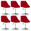 Image de vidaXL Chaises pivotantes à manger lot de 6 Rouge bordeaux Velours