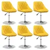 Image de vidaXL Chaises à manger pivotantes lot de 6 jaune moutarde velours