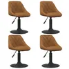 Image de vidaXL Chaises pivotantes à manger lot de 4 marron velours