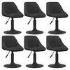 Image de vidaXL Chaises pivotantes à manger lot de 6 noir velours