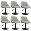 Image de vidaXL Lot de 6 Chaises Pivotantes à Manger, Sièges à Dîner, Chaises de Repas, Meubles de de Salle à Manger Cuisine Maison Intérieur, Gris Clair Velours