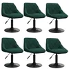 Image de vidaXL Chaises pivotantes à manger lot de 6 vert foncé velours