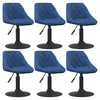 Image de vidaXL Chaises pivotantes à manger lot de 6 bleu velours