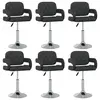 Image de vidaXL Chaises pivotantes à manger lot de 6 noir similicuir