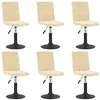 Image de vidaXL Chaises pivotantes à manger lot de 6 crème velours