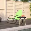 Image de vidaXL Chaise longue à bascule Vert Acier et textilène