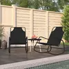 Image de vidaXL Chaises longues à bascule 2 pcs Noir Acier et textilène