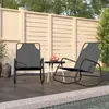 Image de vidaXL Chaises longues à bascule 2 pcs Gris Acier et textilène