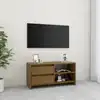 Image de vidaXL Meuble TV Marron miel 80x31x39 cm Bois de pin massif