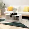 Image de vidaXL Table basse blanc 75x50x33,5 cm bois de pin massif