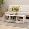 Image de vidaXL Table basse blanc 110x50x34 cm bois de pin massif