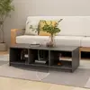 Image de vidaXL Table basse gris 110x50x34 cm bois de pin massif