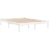 Image de vidaXL Cadre de lit sans matelas blanc bois massif 140x200 cm