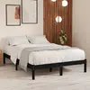 Image de vidaXL Cadre de lit sans matelas noir 150x200 cm bois massif