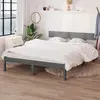 Image de vidaXL Cadre de lit sans matelas gris bois massif