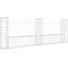 Image de vidaXL Panier de gabion en forme de U avec 3 poteaux Fer 260x20x100 cm
