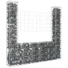Image de vidaXL Panier de gabion en forme de U avec 2 poteaux Fer 140x20x150 cm